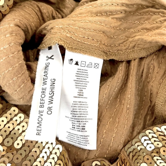 NWT Michael Kors Gold Sequin Mini Dress with Chain Back - Picture 8 of 8